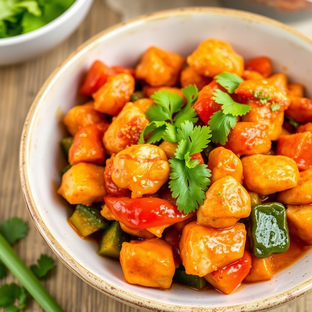 Rød karri kyllingwok