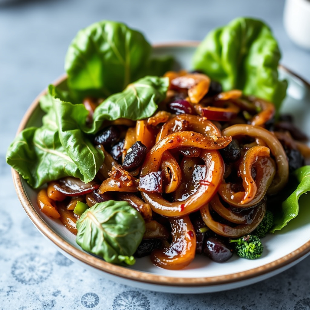 Karamellisert løk med rødbeter og kål