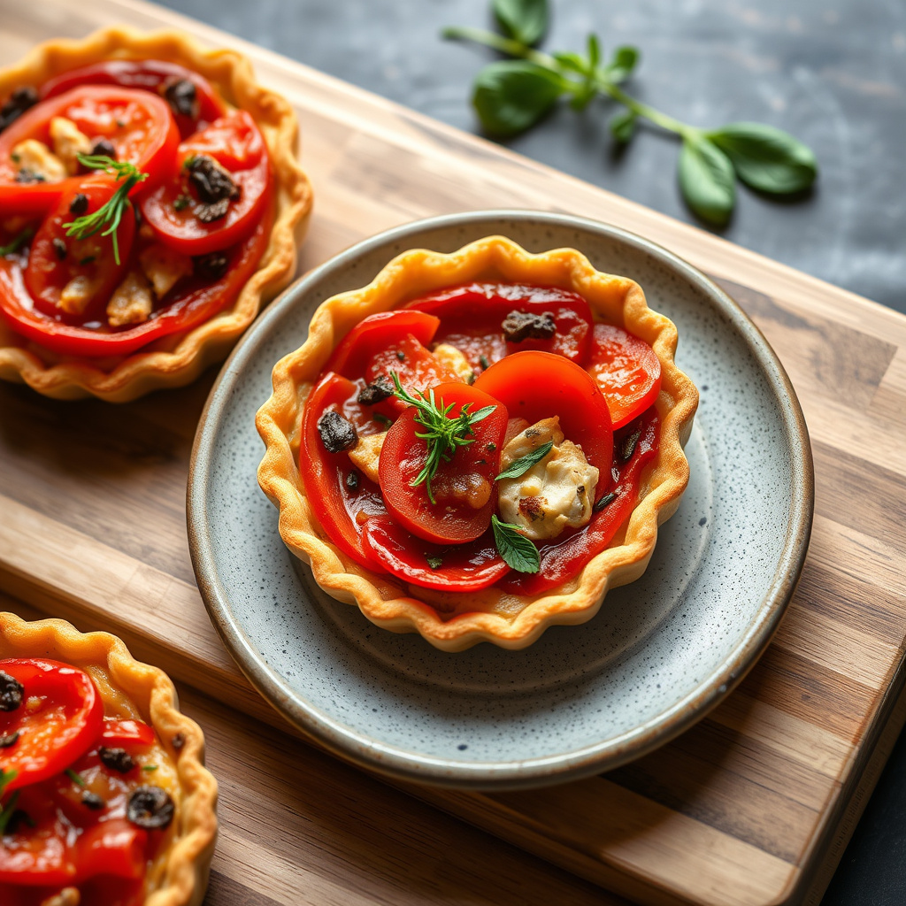 Rødfersk- og Boursin-tartetter