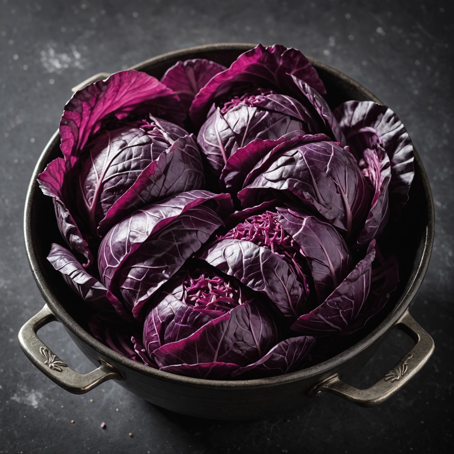 Rødkål- og kinakålsalat med epler og krydrede pekannøtter