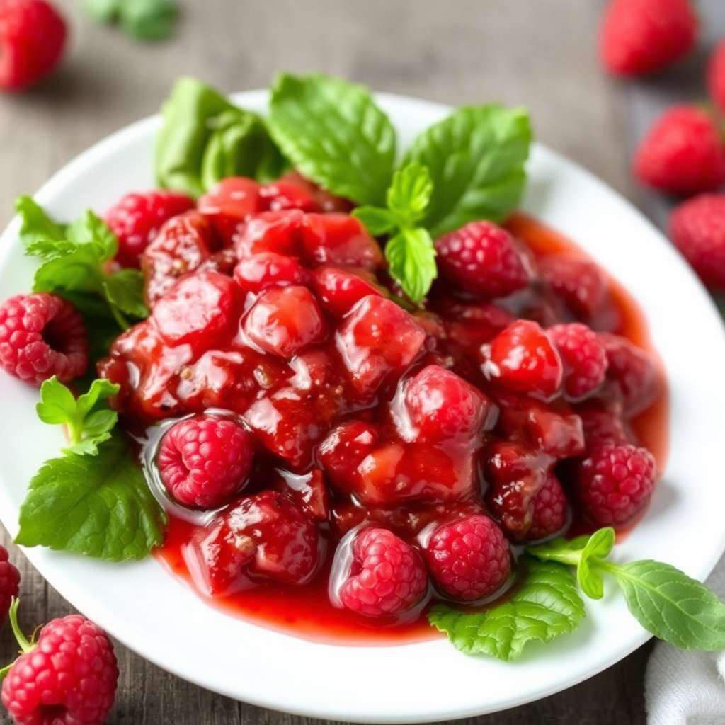 Bringebærvinaigrette med riseddik