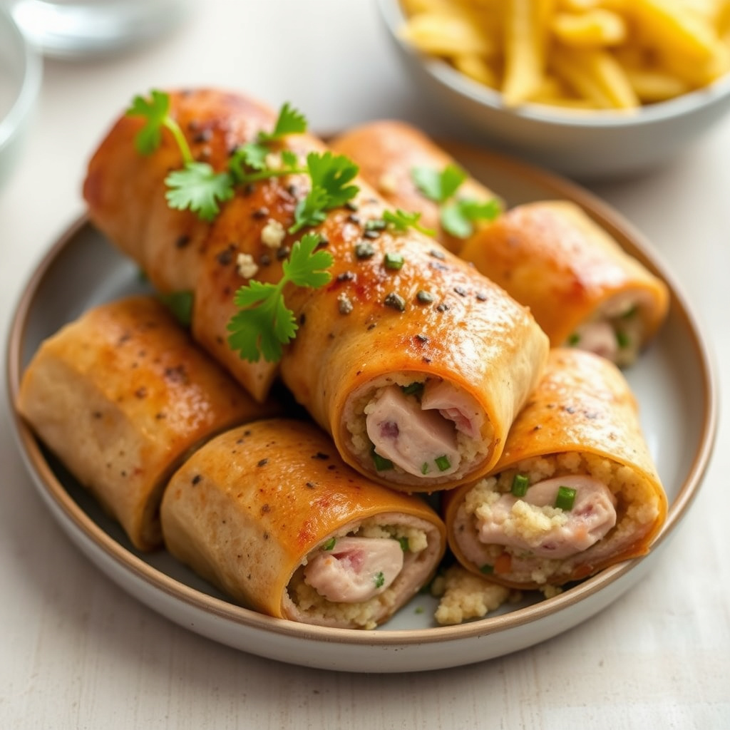 Røkt kalkun- og couscousruller