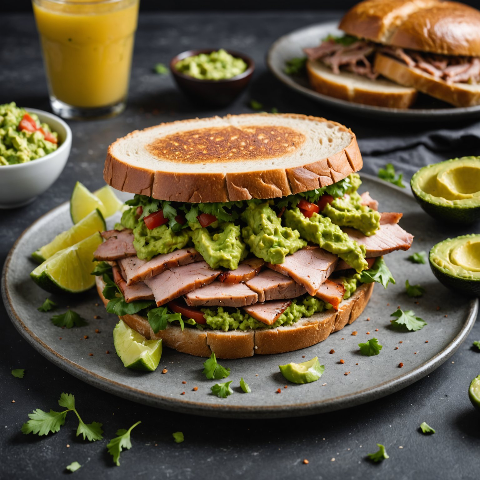 Røkt kalkunsandwich med guacamole