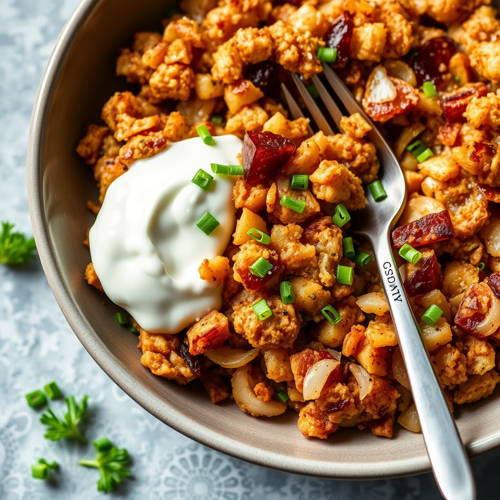 Rømme- og løkhash browns