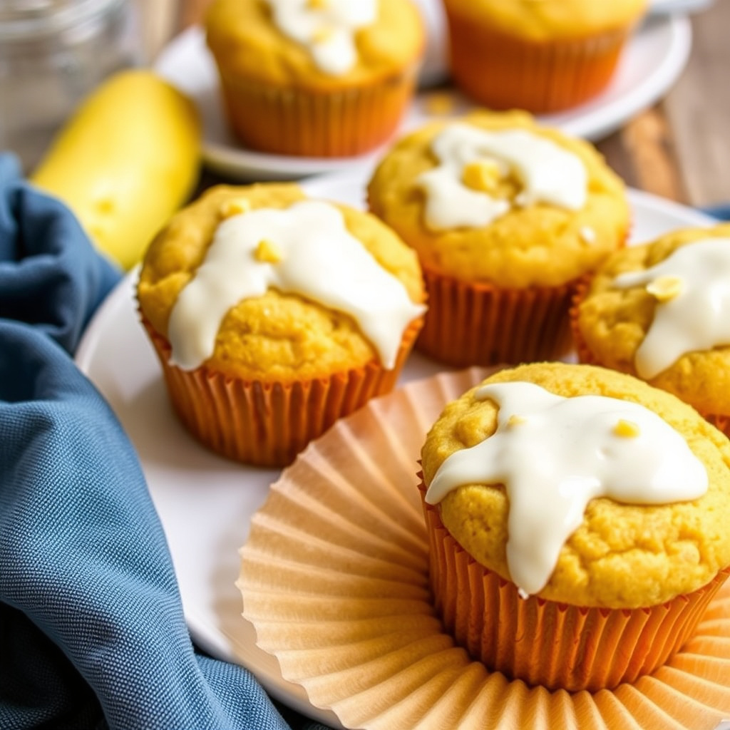 Rømme- og sitronmuffins med honning og maismel