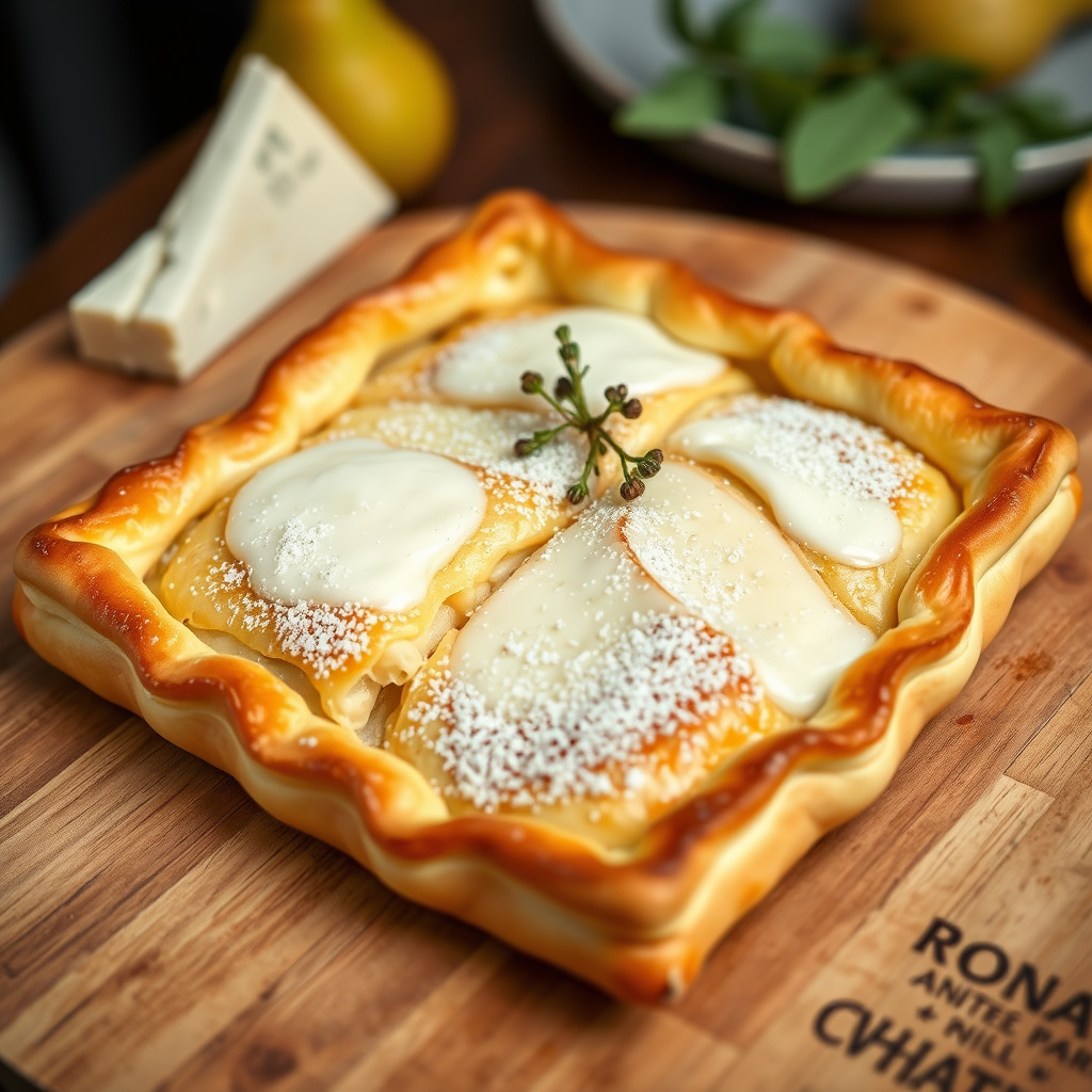 Roquefort- og pærestrudel