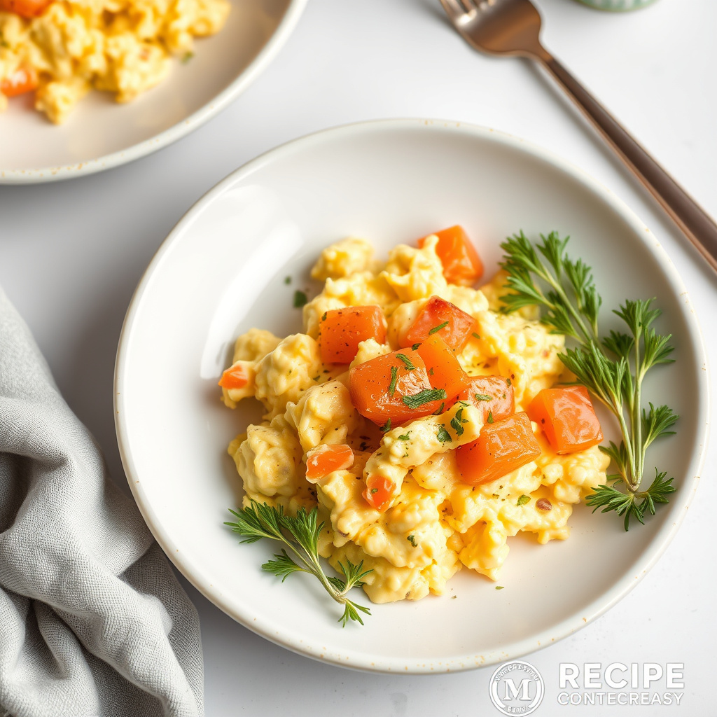 Rør egg med røkt laks