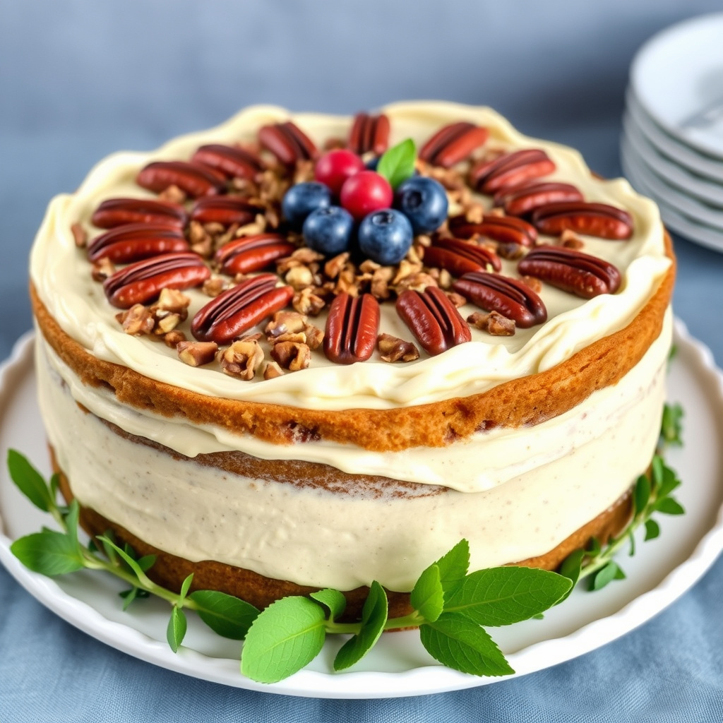 Rosella-ingefær-pekannøtt-torte: Bryllupskake