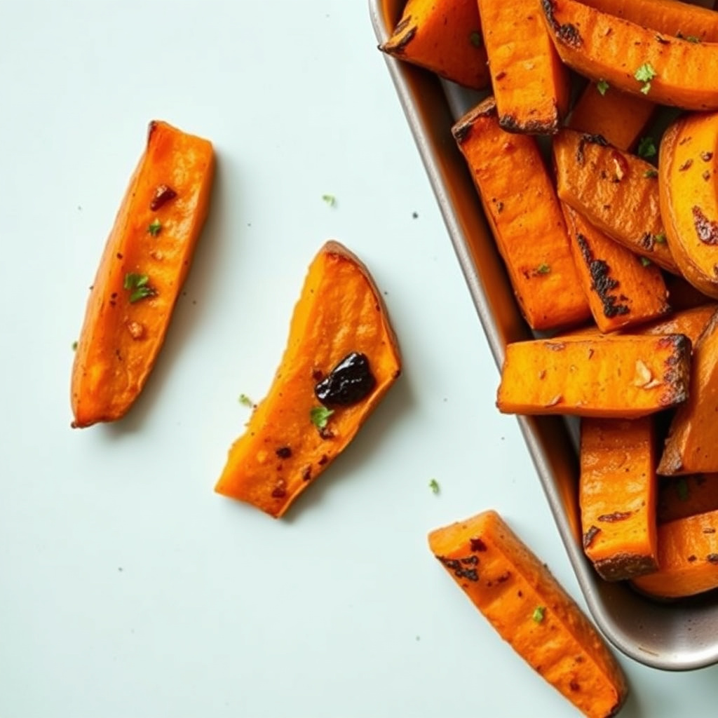 Røstede søtpotetbåter