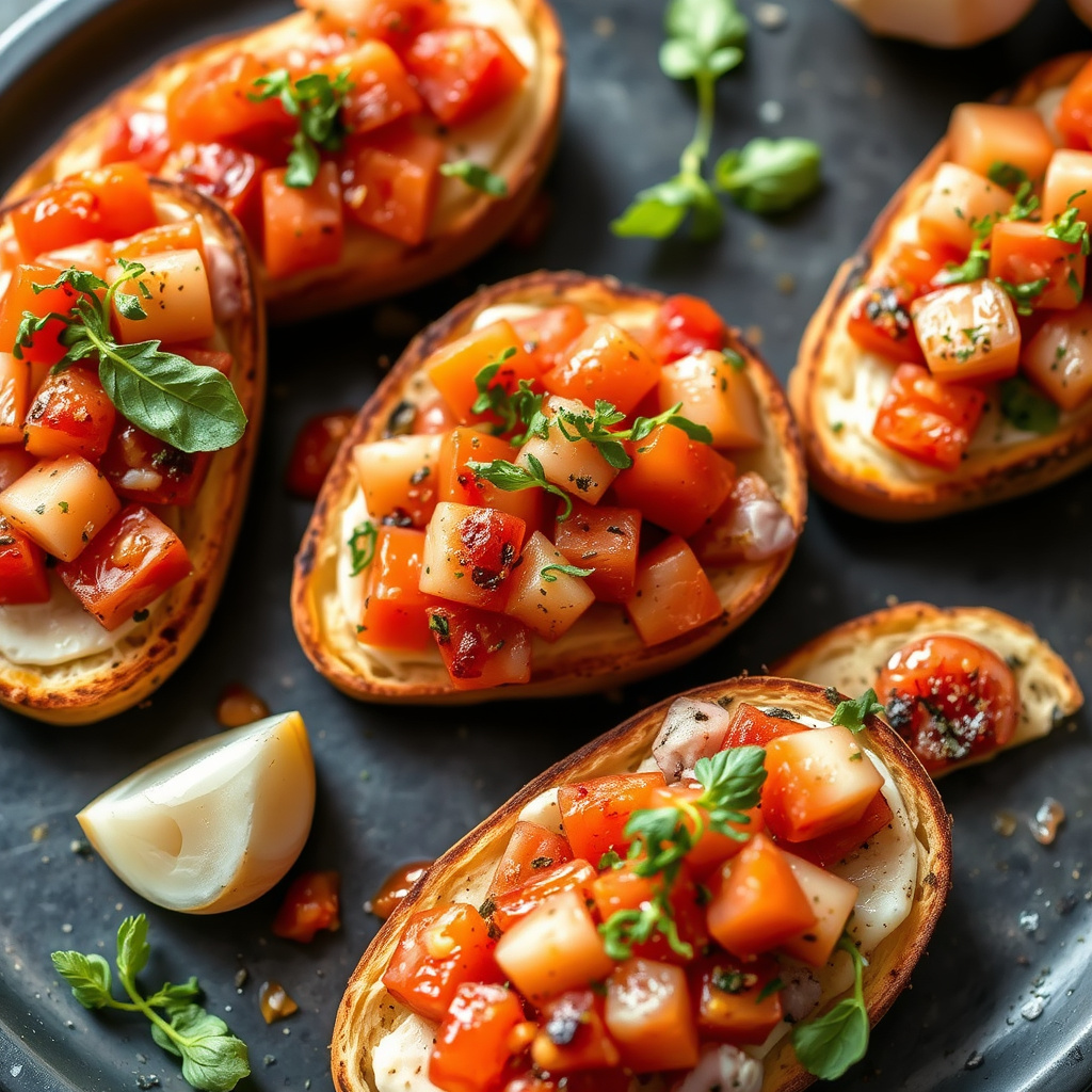 Røstet hvitløksbruschetta