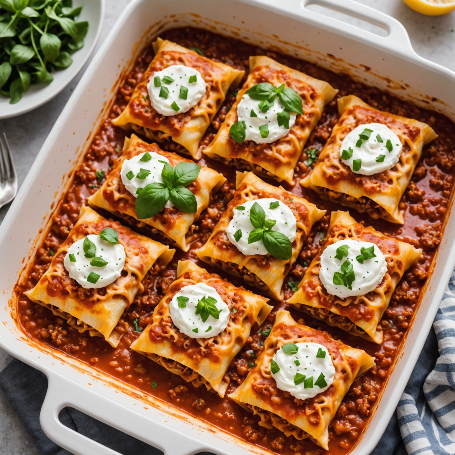 Runde 2 Oppskrift Lasagne Rullinger