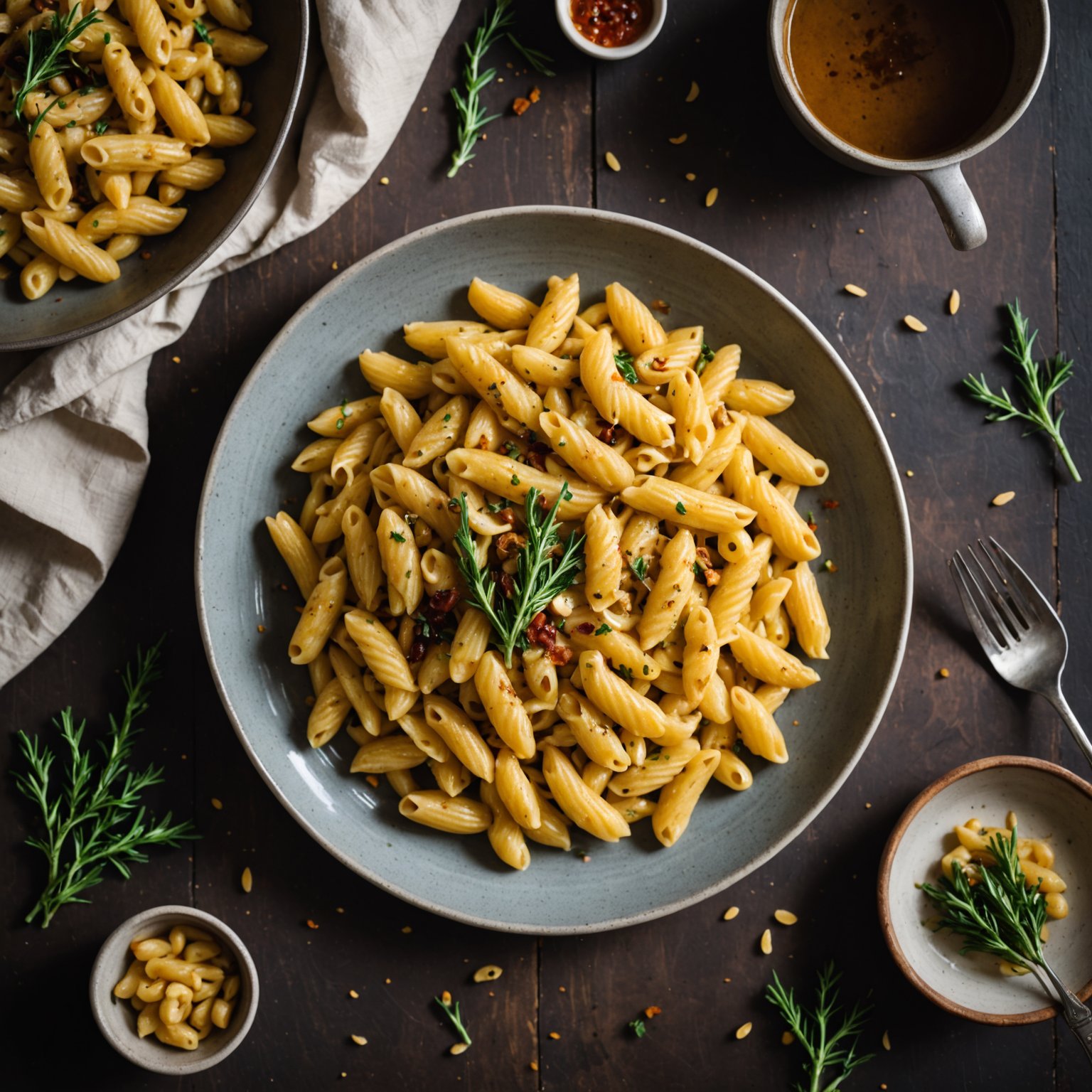 Safran-ristet hvitløk cavatelli med marsala-brun smør
