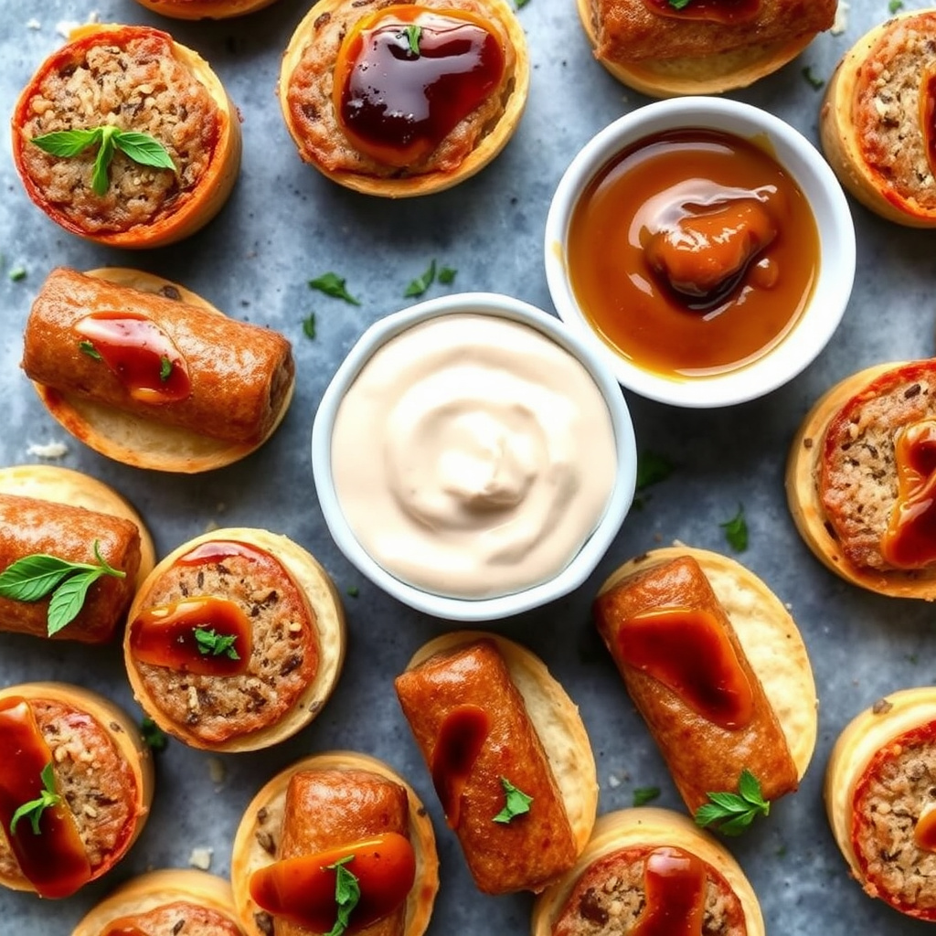 Sagepølsebiter med balsamico-aprikossaus