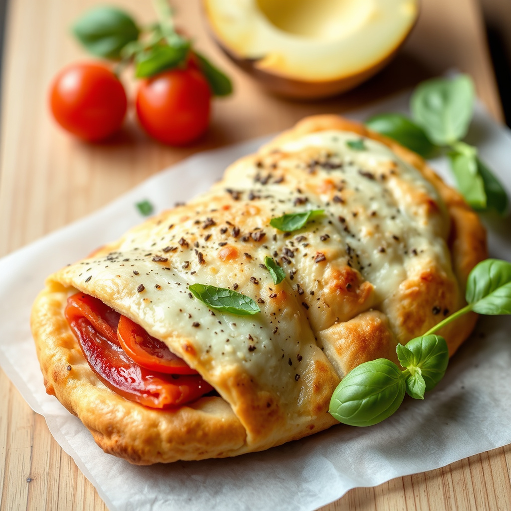 Salami-Mozzarella Calzone