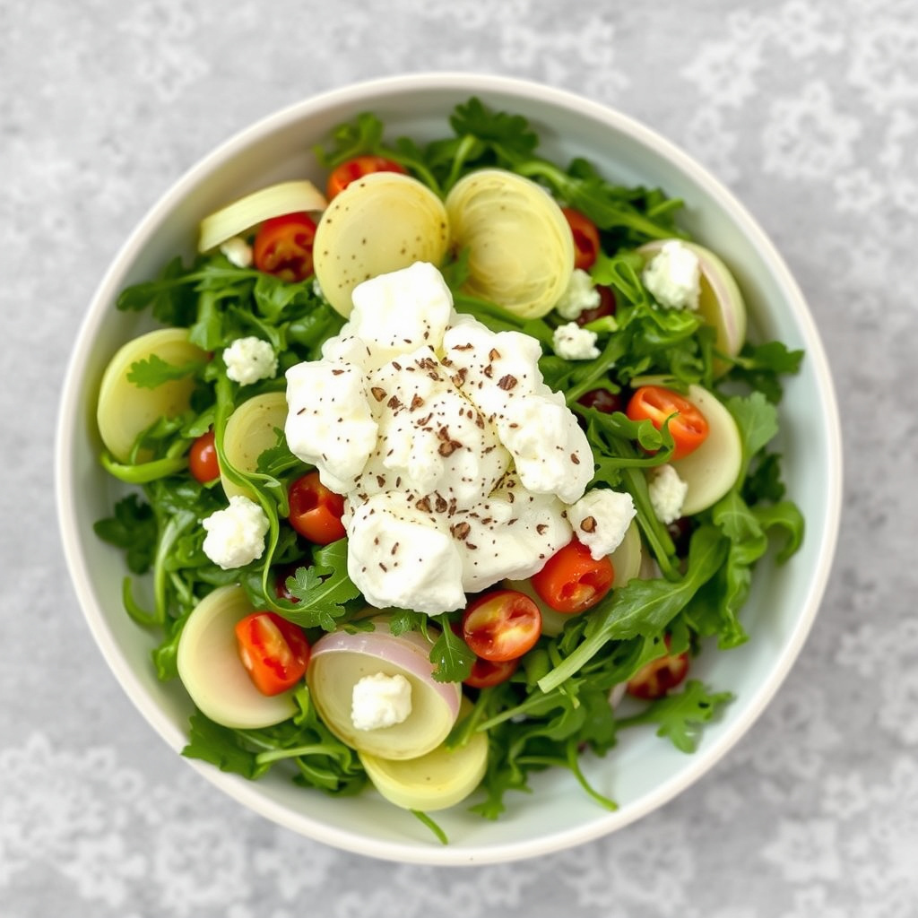 Salat med fennikel, ruccola og ricotta salata