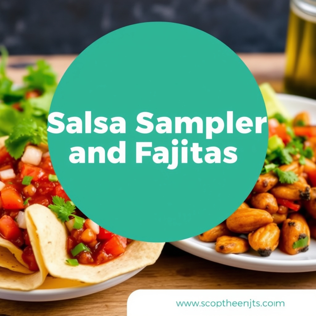 Salsa-samling og fajitas