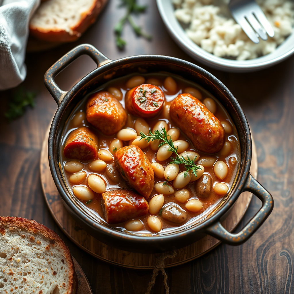 Salsiccia og hvite bønner "Cassoulet"