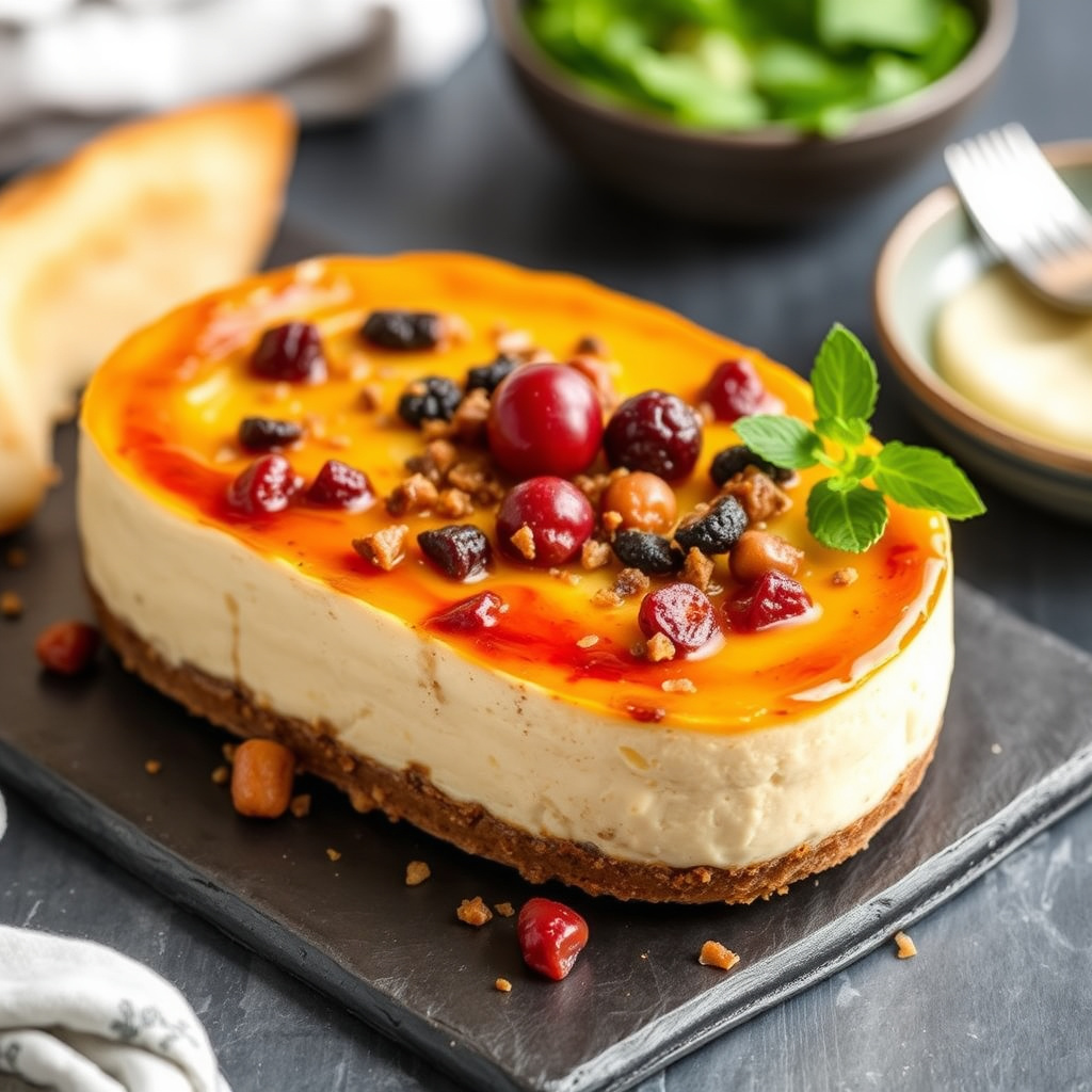 Salt ostekake med røkt ørret