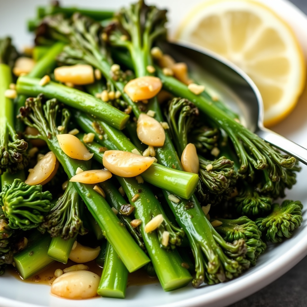 Sautert broccolini med hvitløk