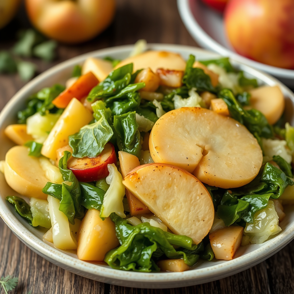 Sautert rødkål og epler