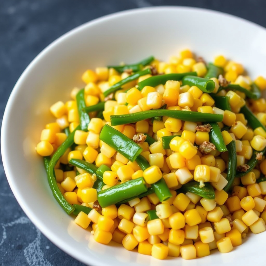 Sautert mais og grønn paprika