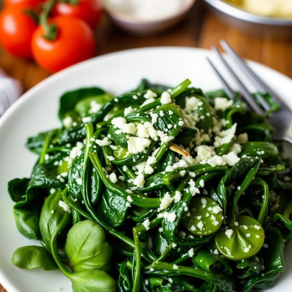 Sautert spinat med parmesanost