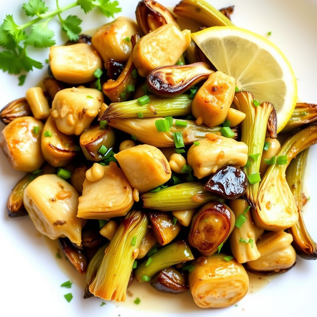 Sauterte små artisjokker