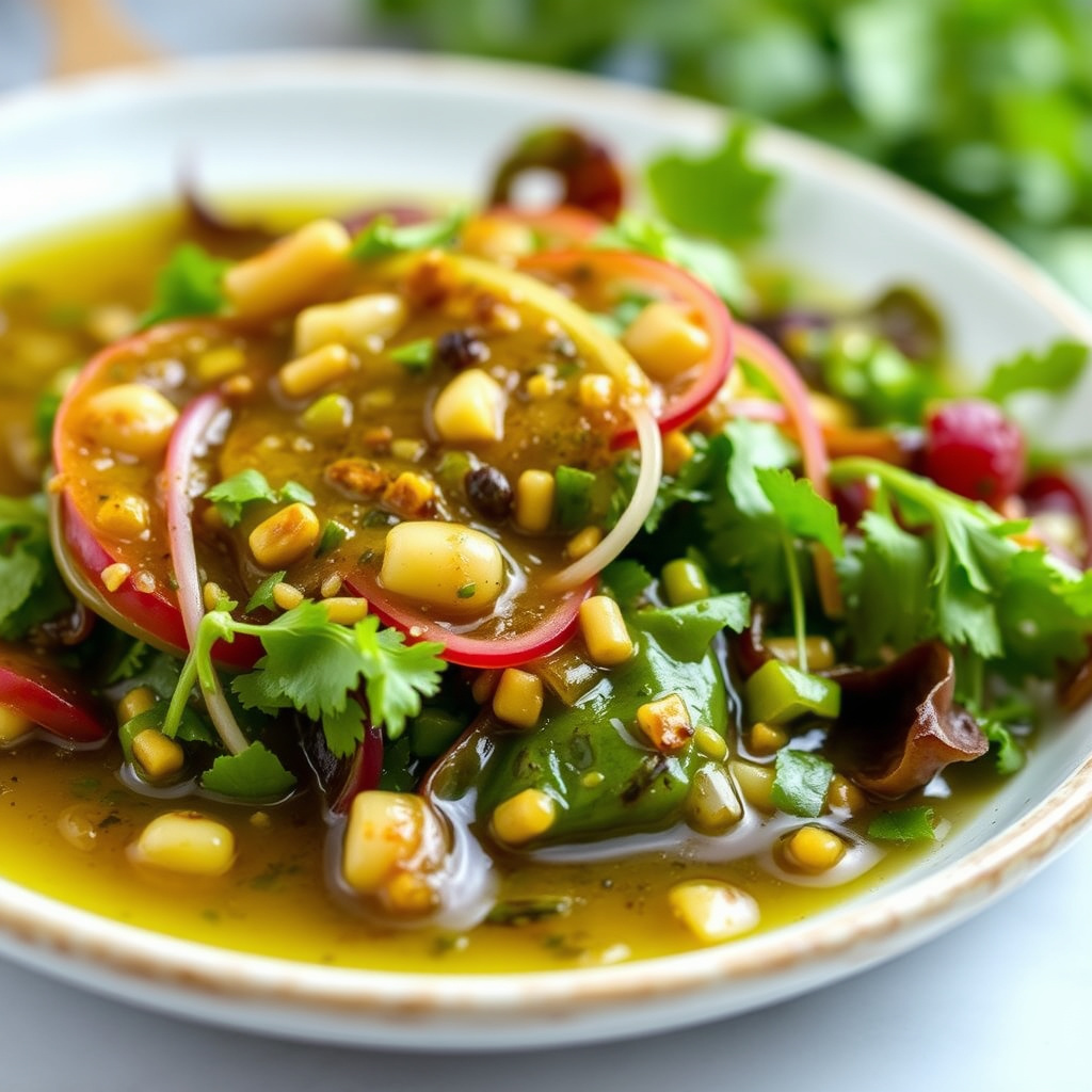 Senneps- og sjalottløkvinaigrette