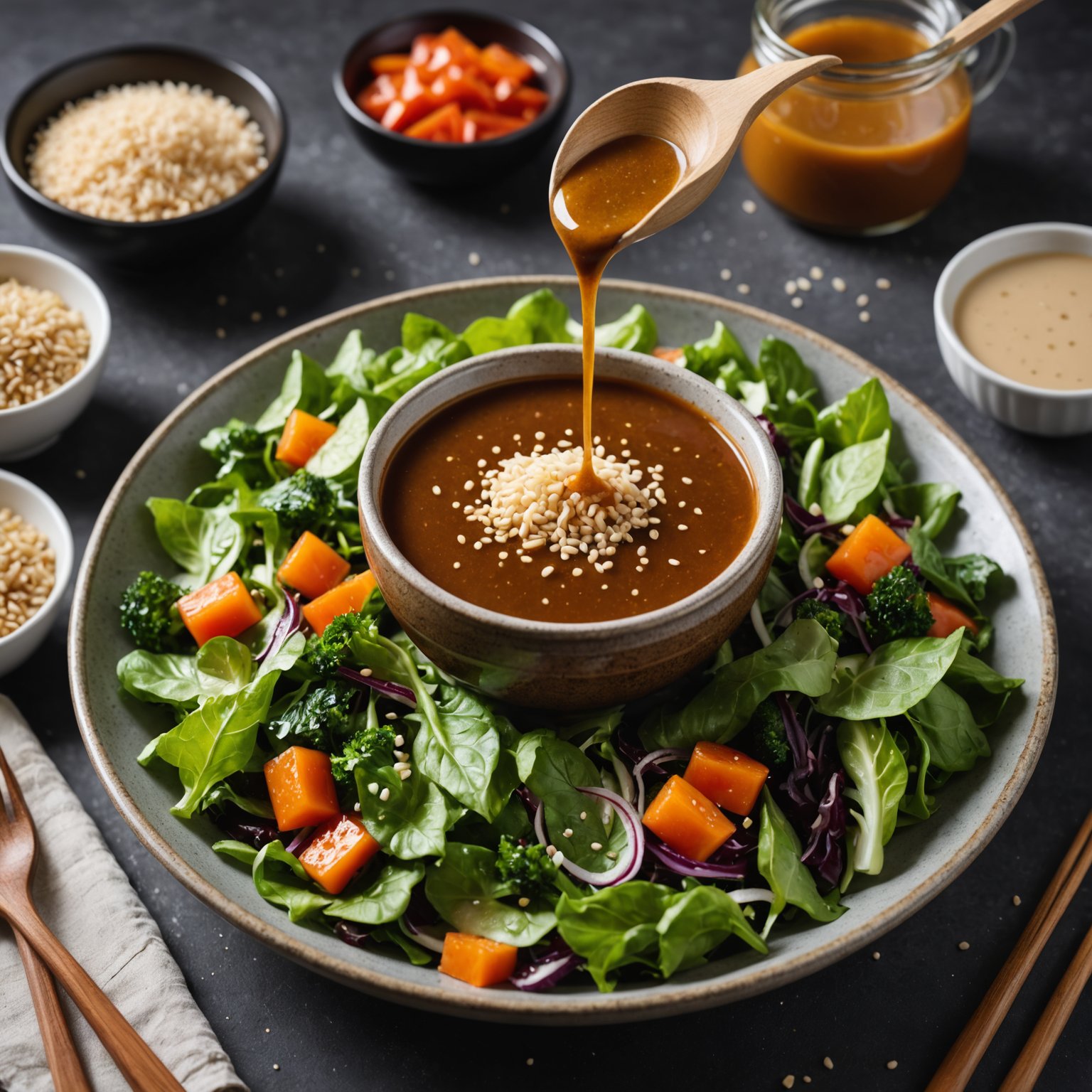 Søt og sur sesamdressing
