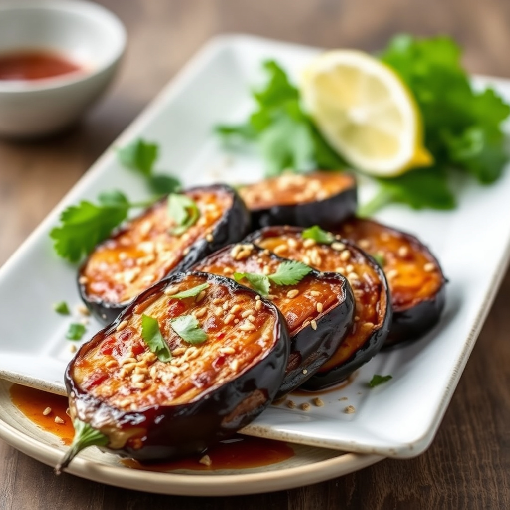 Sesamristet aubergine (Thai)