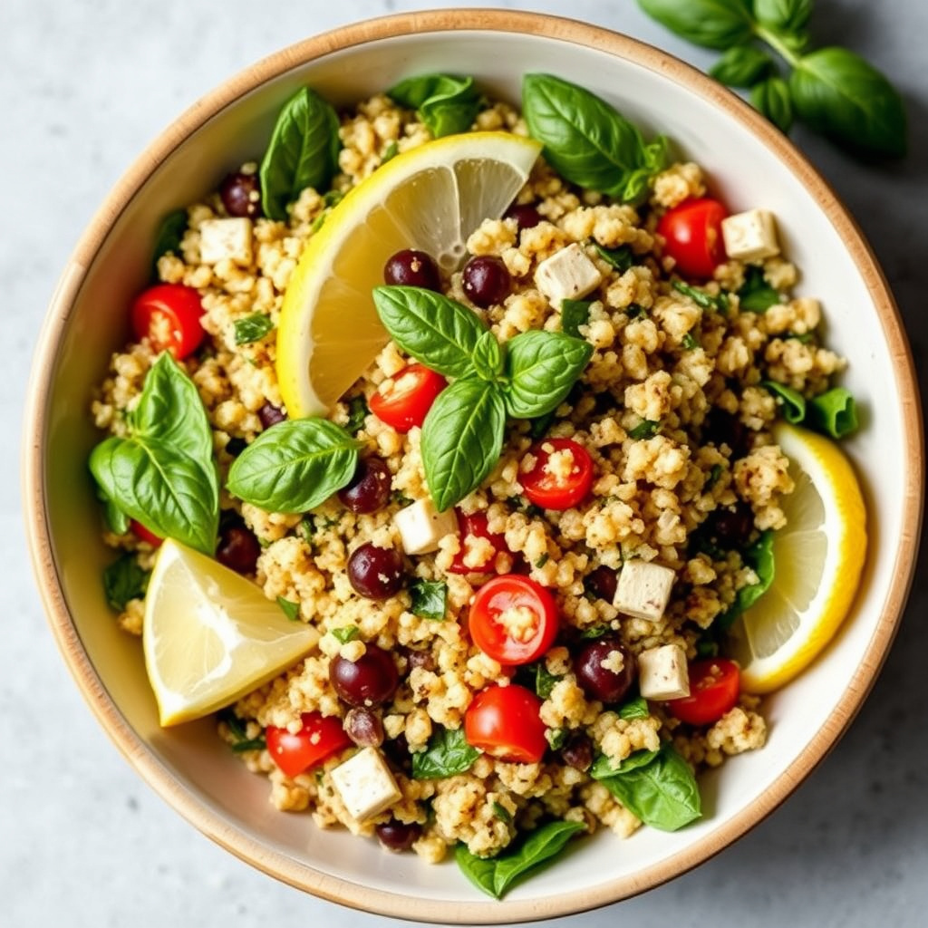 Sitron-basilikum-quinoasalat