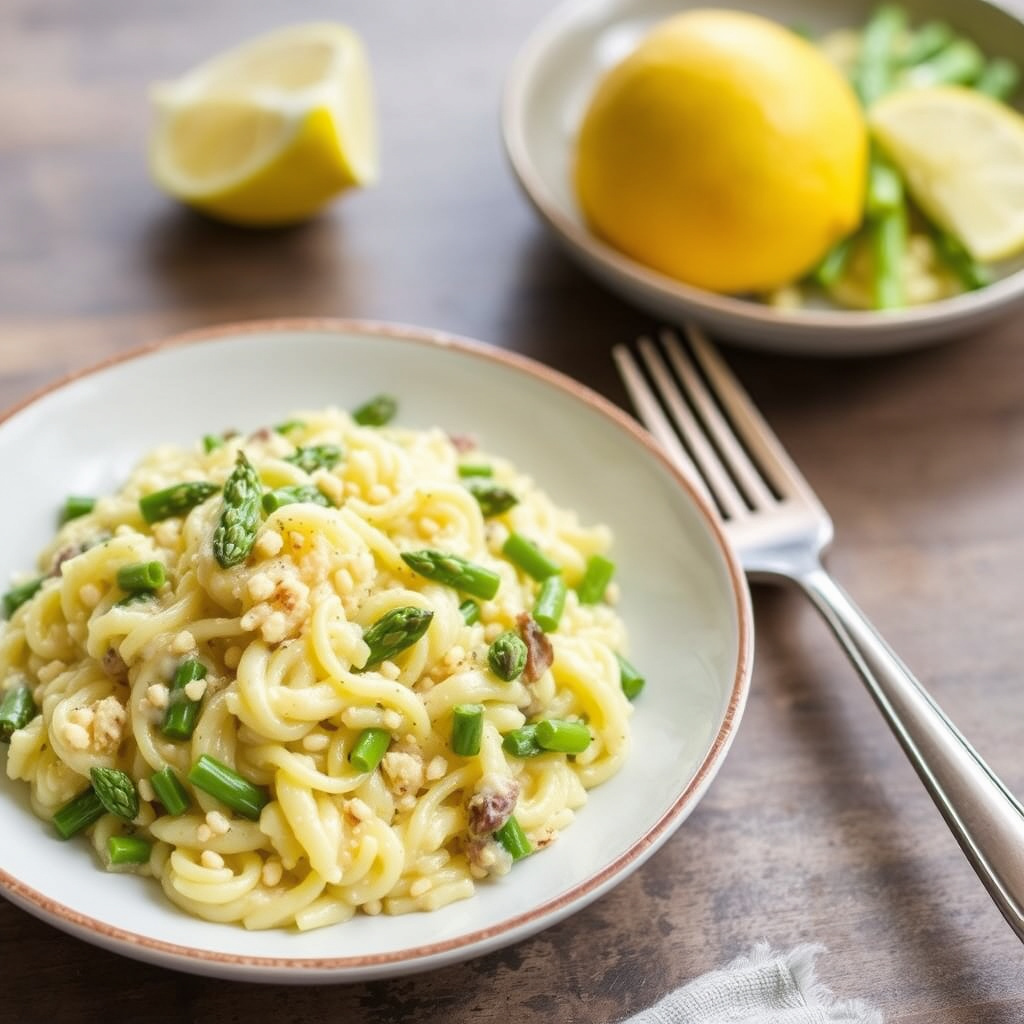 Sitron- og aspargessrisotto