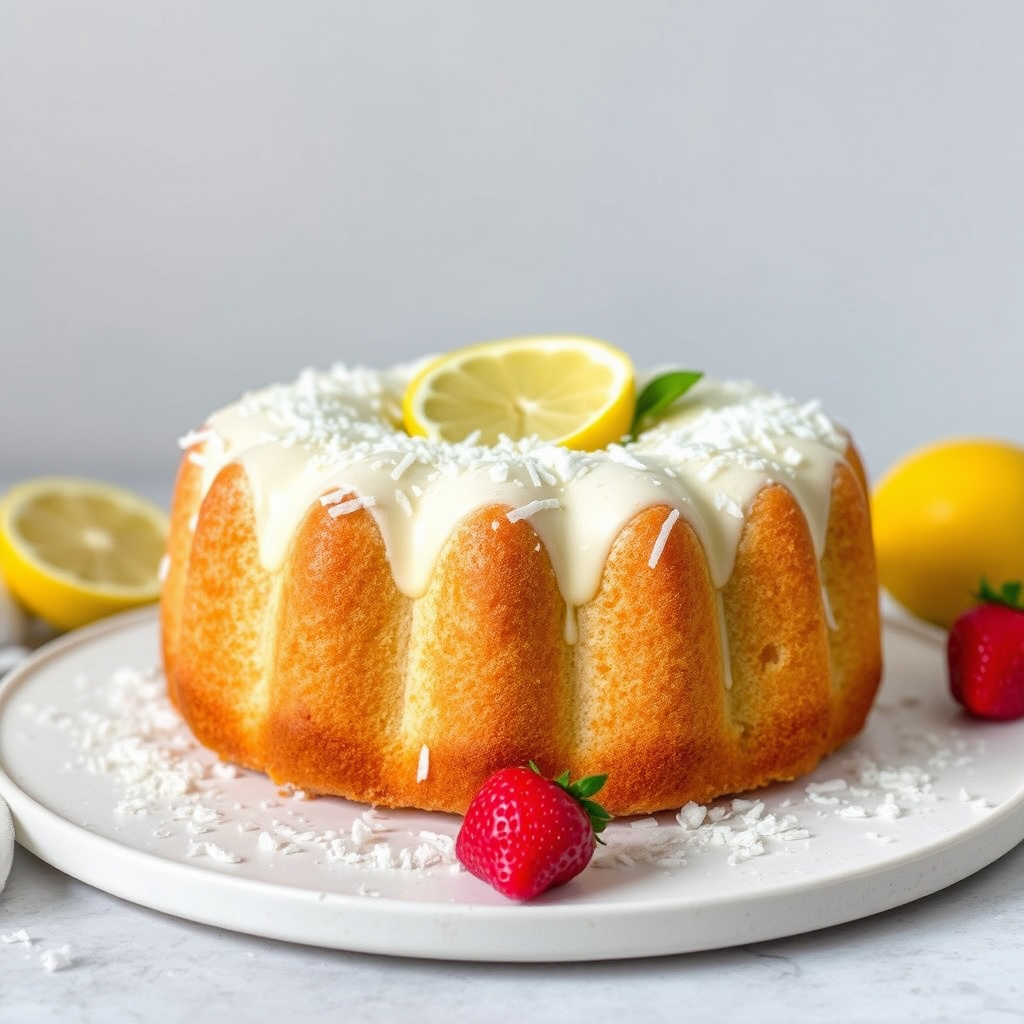 Sitron- og kokosengel med marengs