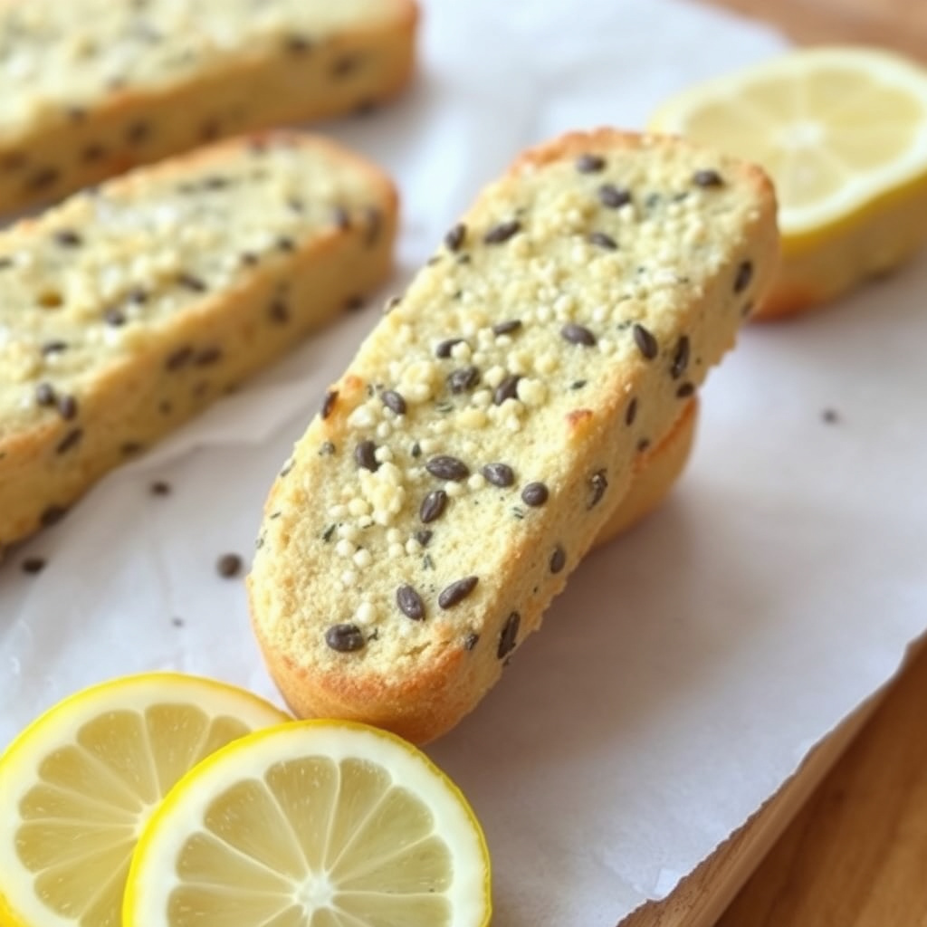 Sitron- og valmuebiscotti