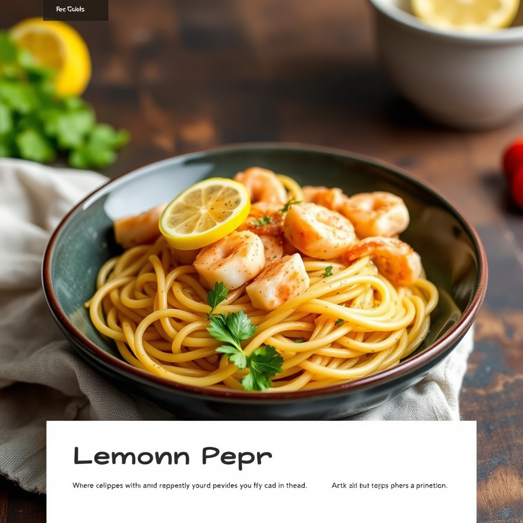 Sitronpepper-pasta med sjømat