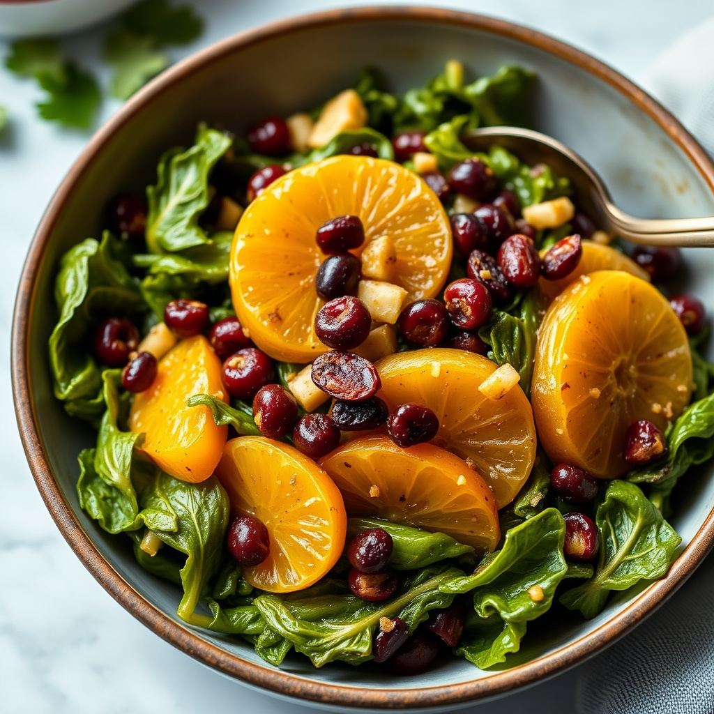 Sitrus- og grønnkålsalat med rosiner