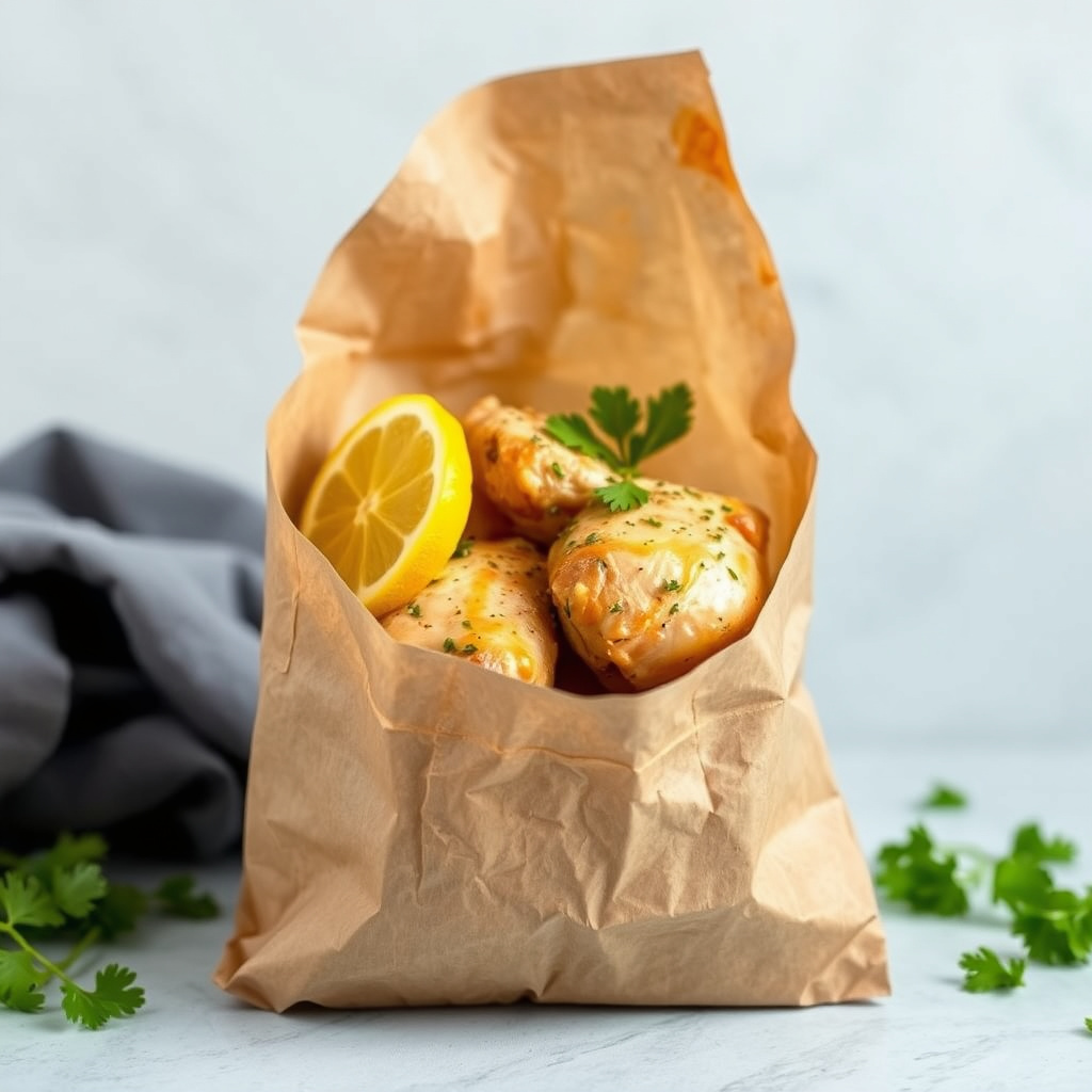 Sitruskylling i en brun papirpose