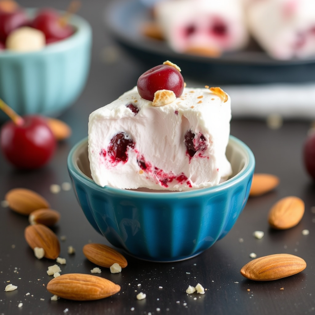 Sjokolade-kirsebær-mandler-marshmallow-godbiter