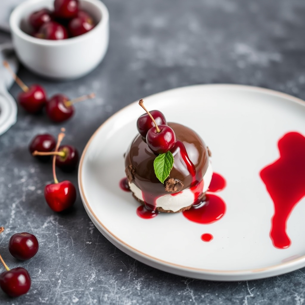 Sjokolade-kirsebæriskrem Tartufo