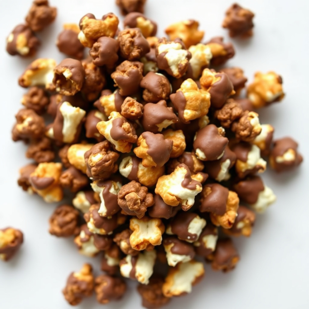 Sjokolade- og appelsinbønnebrunt smørsmakende popcorn