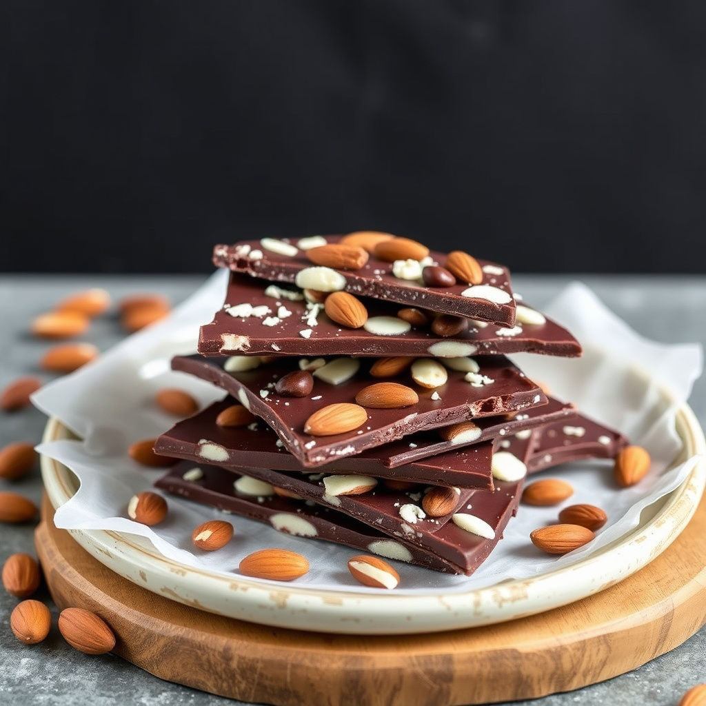 Sjokolade- og mandelbark