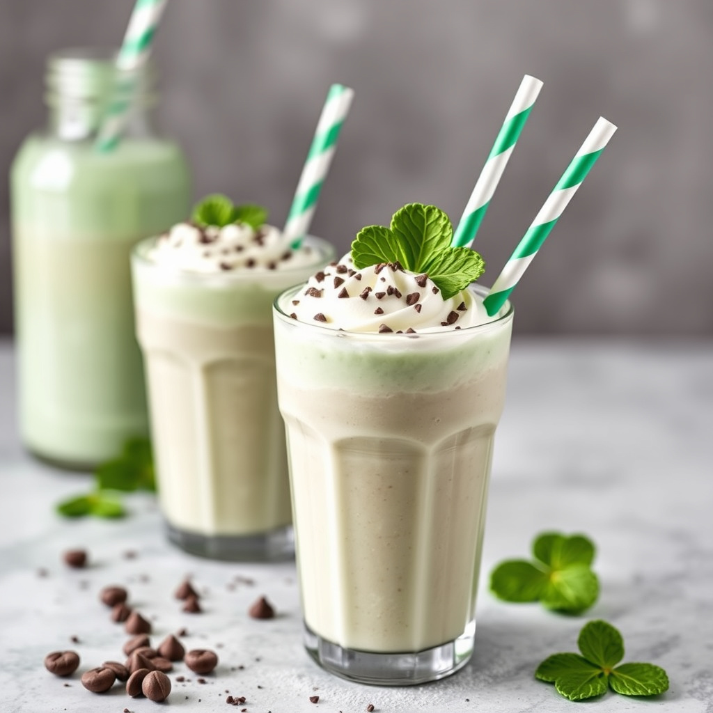 Sjokolade- og mynte-shamrock-iskrem