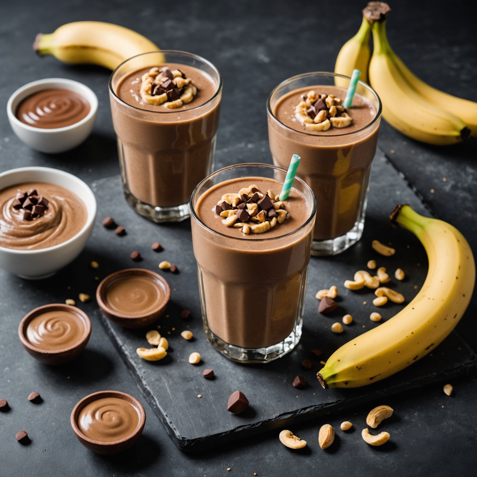 Sjokolade- og peanøttsmør-banansmoothie