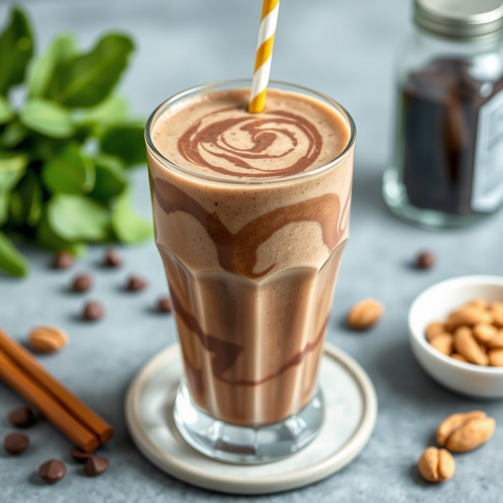 Sjokolade- og peanøttsmør-smoothie