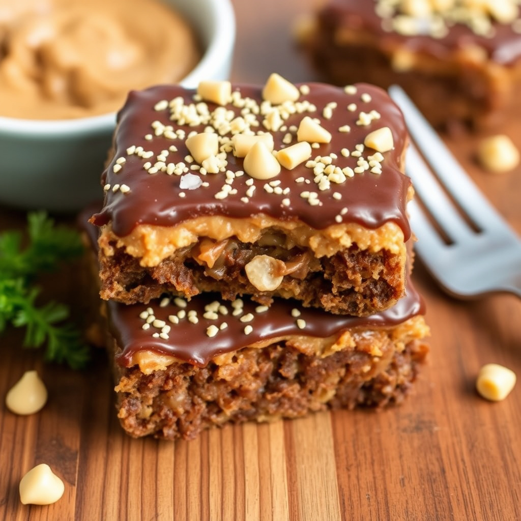 Sjokolade- og peanøttsmørdekket "hash browns"