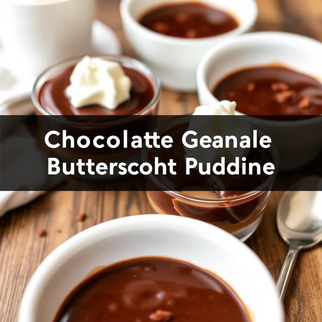 Sjokoladeganache og karamellpudding