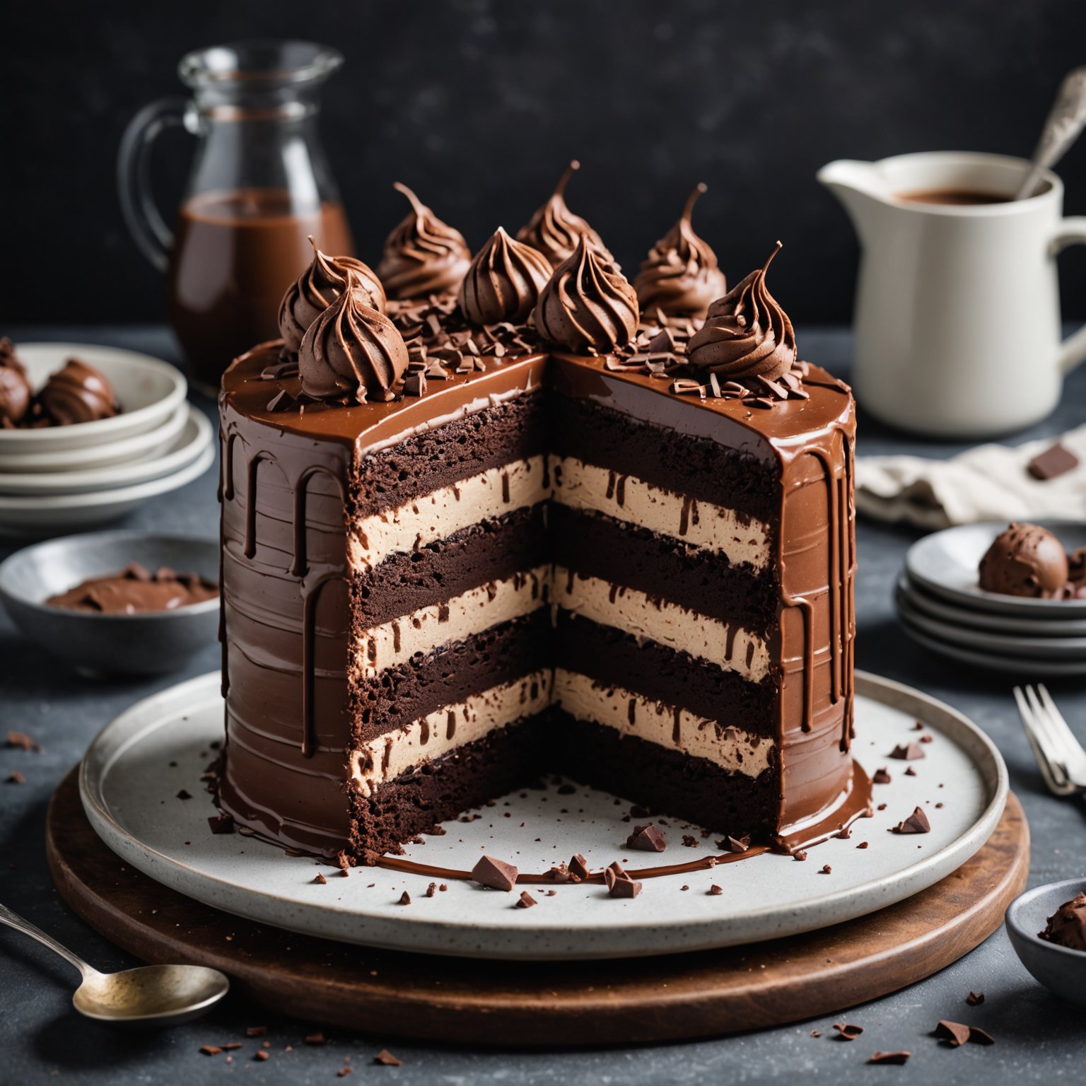 Sjokoladeiskremkake