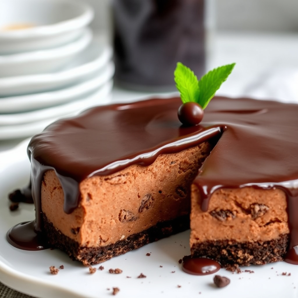 Sjokoladekaffeostekake med ganache