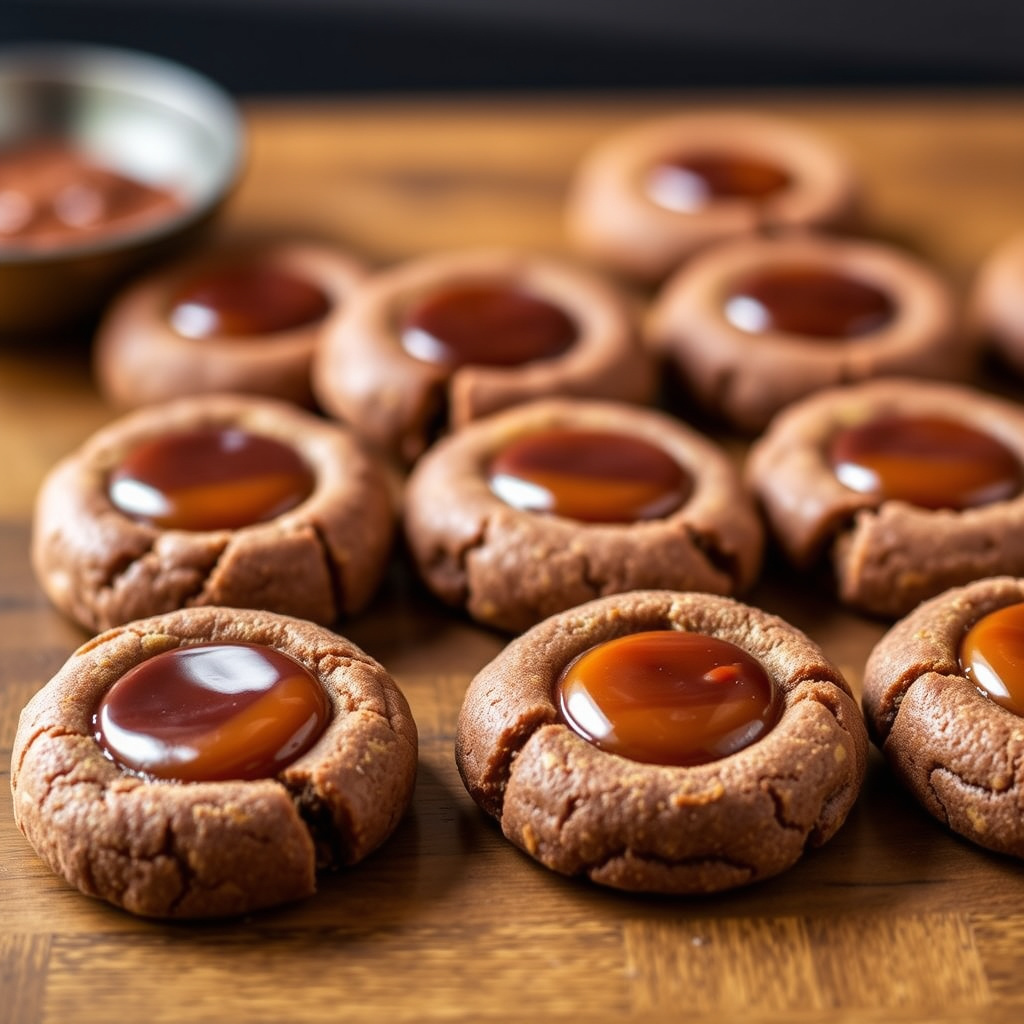 Sjokoladekaramell-trykk-kjeks