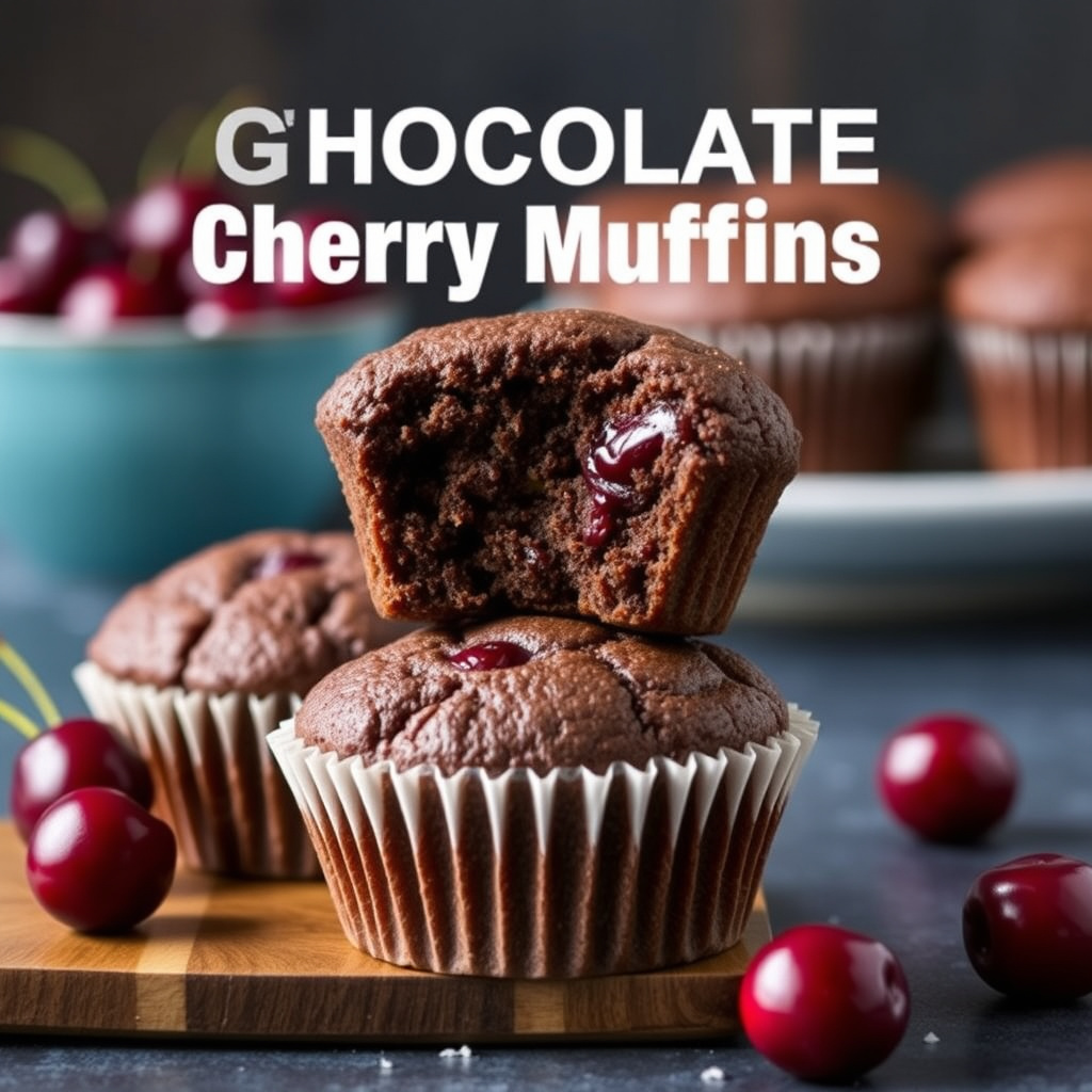 Sjokoladekirsebærmuffins